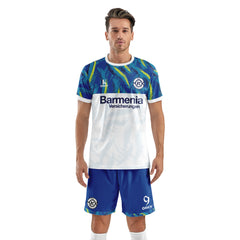 ORKY Soccer Jersey with Short, Customize Name Number Shirt, Men Football Kit Lava White