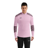 ORKY Men 1/4 Zip Sweatshirt, Customize Number Soccer Training Pullover, Football Warm Up Top Pink