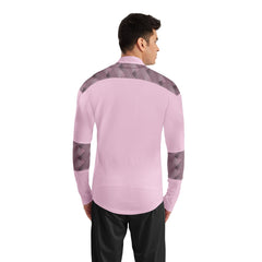 ORKY Men 1/4 Zip Sweatshirt, Customize Number Soccer Training Pullover, Football Warm Up Top Pink