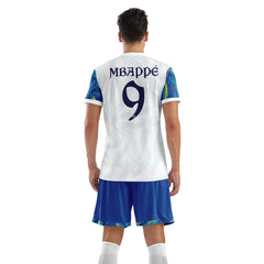 ORKY Soccer Jersey with Short, Customize Name Number Shirt, Men Football Kit Lava White
