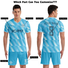 Soccer Jersey Maker: Design Your Own Football Kit Online - ORKY Football Kit Melody Light Blue