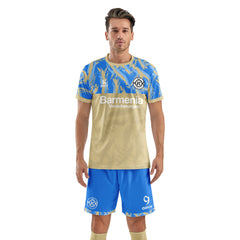 Men Customize Soccer Jersey with Short, Print Your Name Number, Football Training Kit Lava Khaki