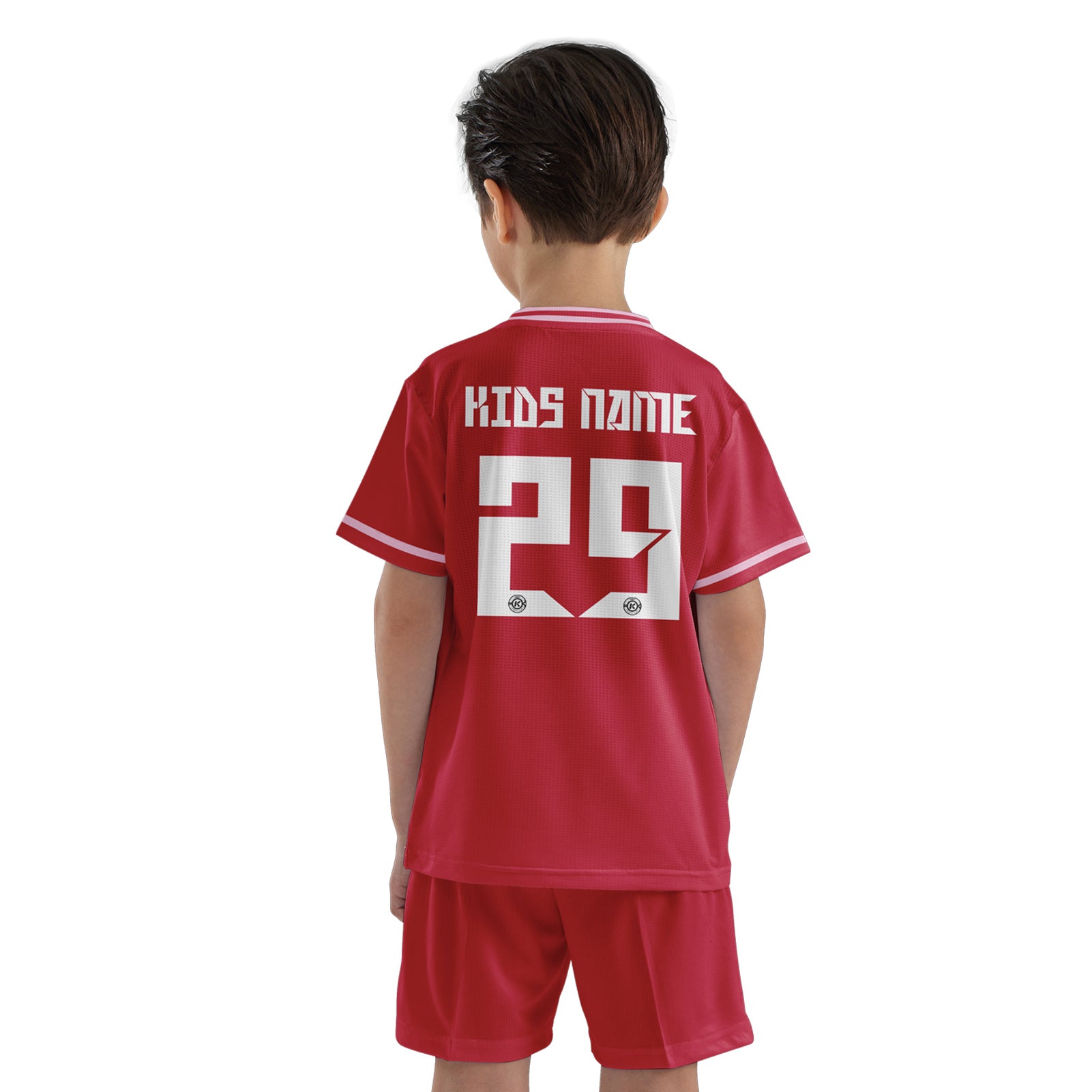 ORKY Child Soccer Jersey with Short, Customize Name Number Shirt, Football Training Kit Wasp Sting Red