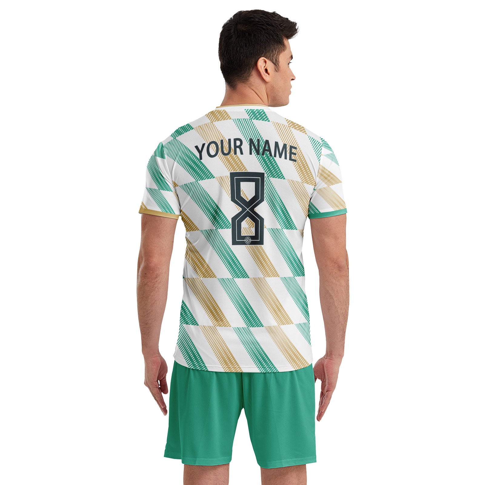 ORKY Men Soccer Jersey with Short, Customize Name Number Shirt, Football Training Kit Melody Green