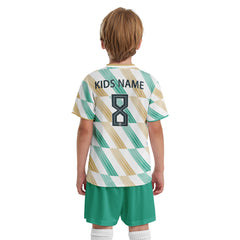 ORKY Kids Soccer Jersey with Short, Customize Name Number Shirt, Football Training Kit Melody Green